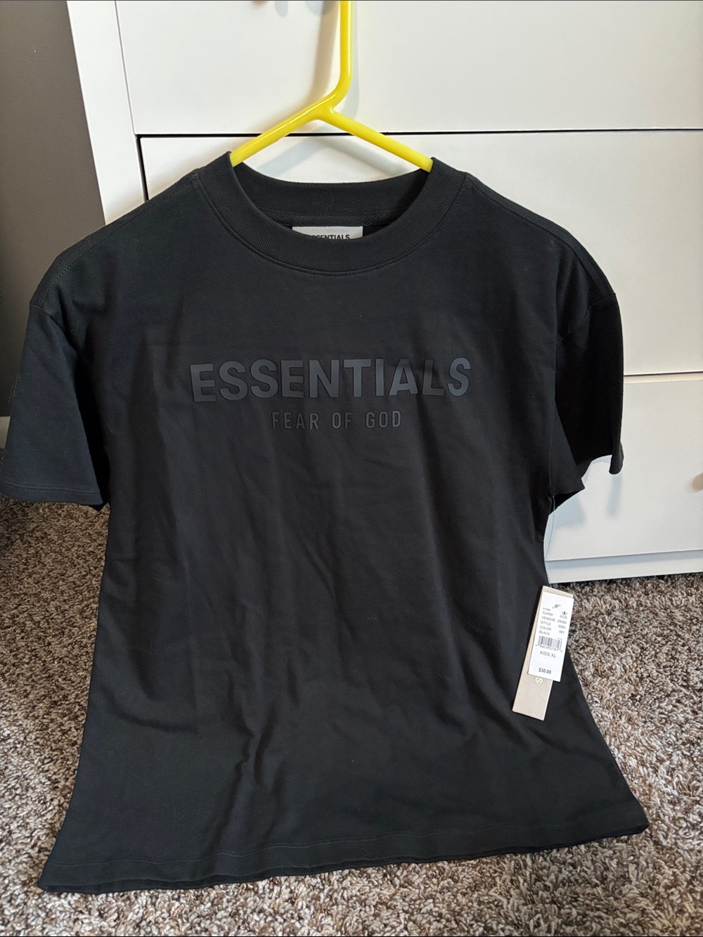 Fear of God Essentials kids large Black Logo T-Shirt